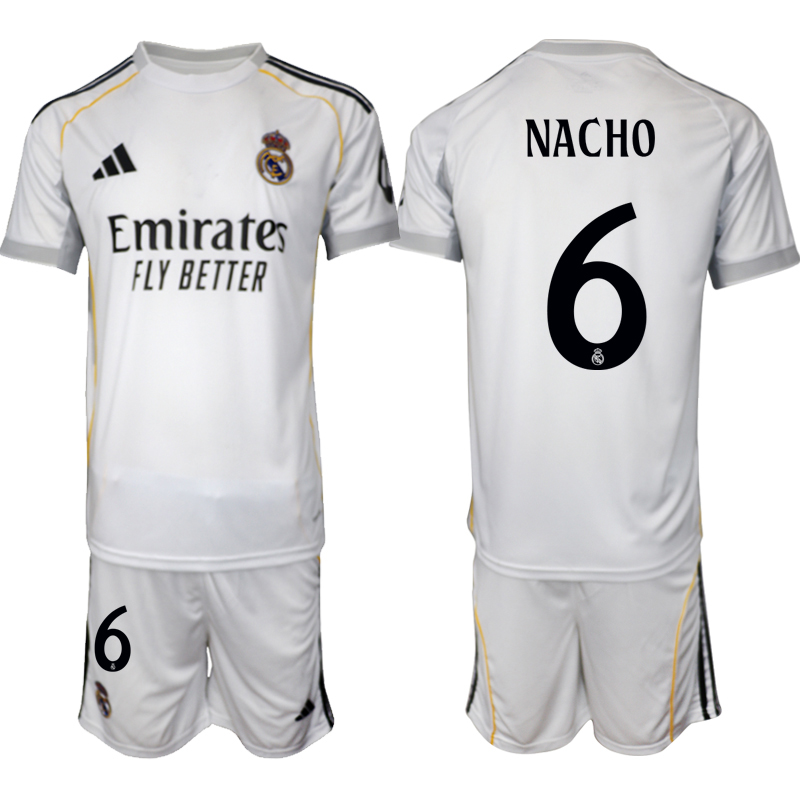 Men 2025-2026 Club Real Madrid home White #6 Soccer Jersey->real madrid jersey->Soccer Club Jersey